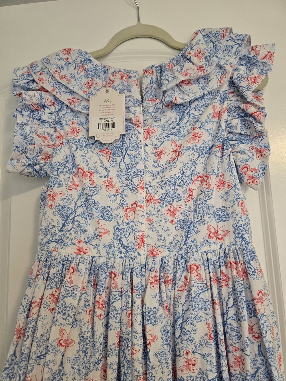 Ivy City Blue & Floral Ruffle Maxi Dress - Picture 7 of 8